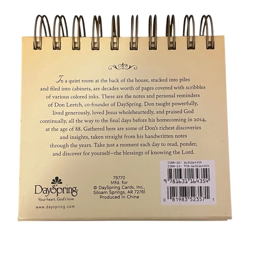 Day Spring Founder’s Blessings Inspirational Stand Up Spiral Bound Calendar